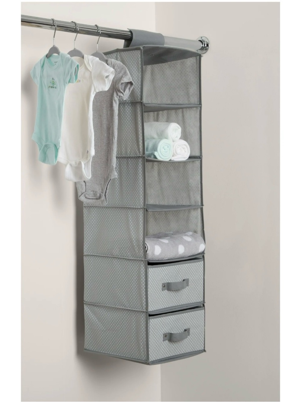 Delta Children set of 2 fabric folding hanging Closet Organizer with Drawers